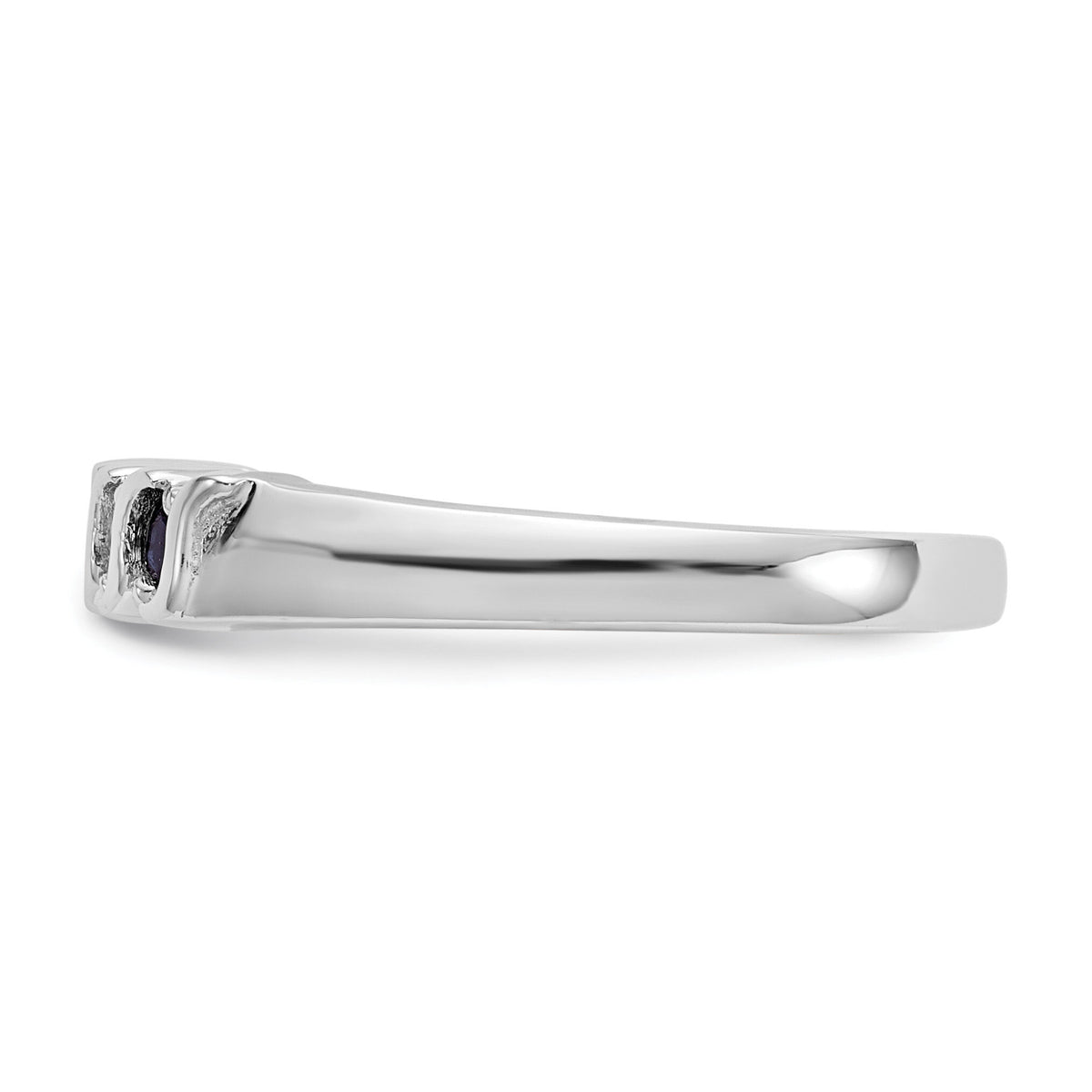 14k White Gold Diamond w/Sapphire Band-RM3290B