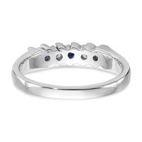 14k White Gold Diamond w/Sapphire Band-RM3290B