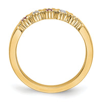 14k Yellow Gold Diamond w/Ruby Band-RM3395B