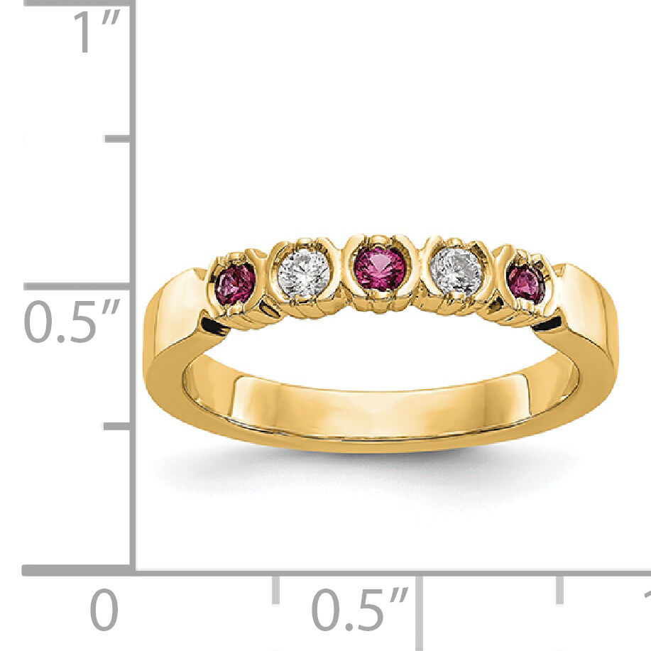 14k Yellow Gold Diamond w/Ruby Band-RM3395B