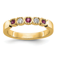 14k Yellow Gold Diamond w/Ruby Band-RM3395B