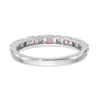 14k White Gold Diamond w/Pink Sapphire Band-RM3450B