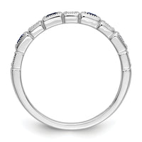 14k White Gold Diamond w/Sapphire Band-RM3451B