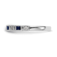 14k White Gold Diamond w/Sapphire Band-RM3451B