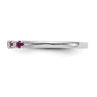 14k White Gold Diamond w/Ruby Band-RM3452B