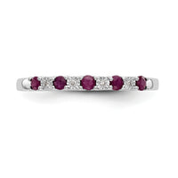 14k White Gold Diamond w/Ruby Band-RM3452B