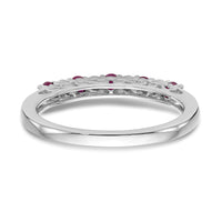 14k White Gold Diamond w/Ruby Band-RM3452B