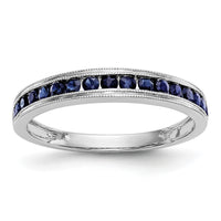 14k White Gold Blue Sapphire Band-RM3454B
