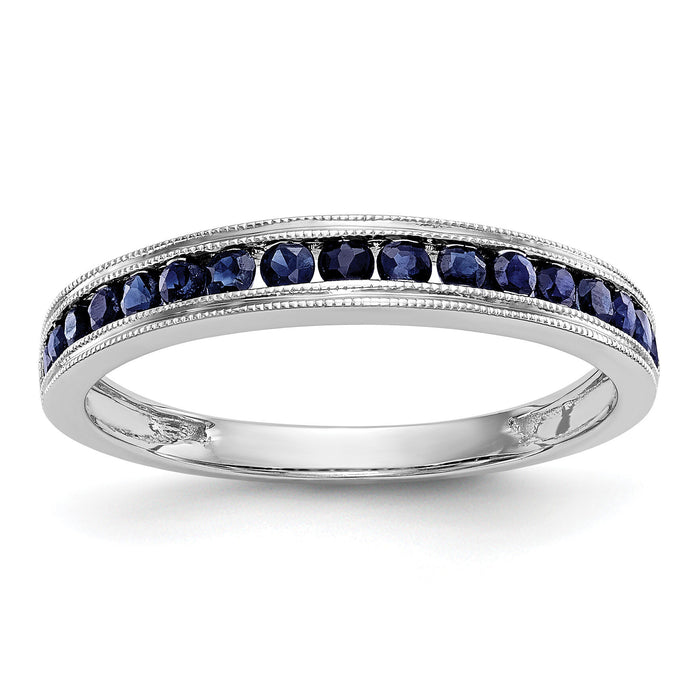14k White Gold Blue Sapphire Band-RM3454B
