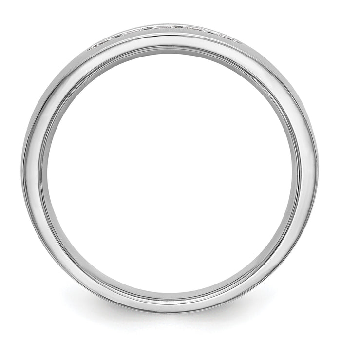 14K White Gold 5-Stone Diamond Men's Channel Band-RM3457B