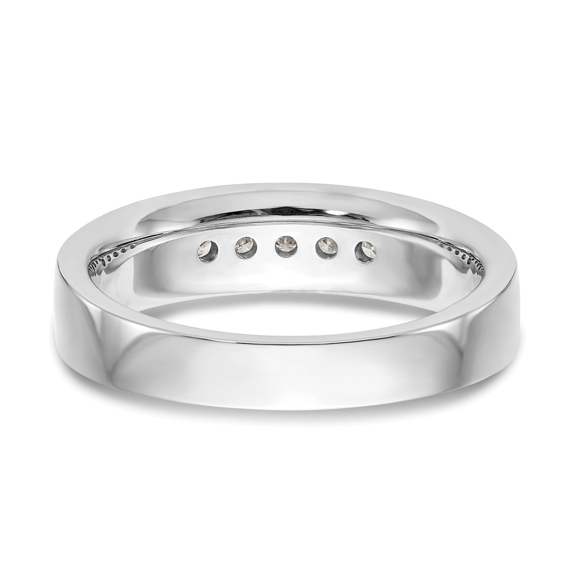 14K White Gold 5-Stone Diamond Men's Channel Band-RM3457B