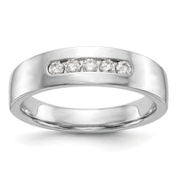 14K White Gold 5-Stone Diamond Men's Channel Band-RM3457B