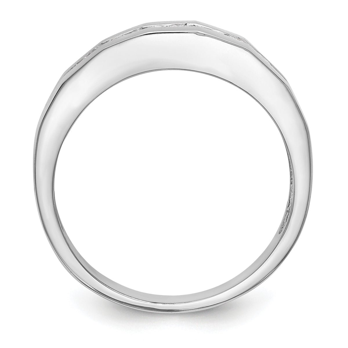 14K White Gold Diamond Men's Band-RM3465B