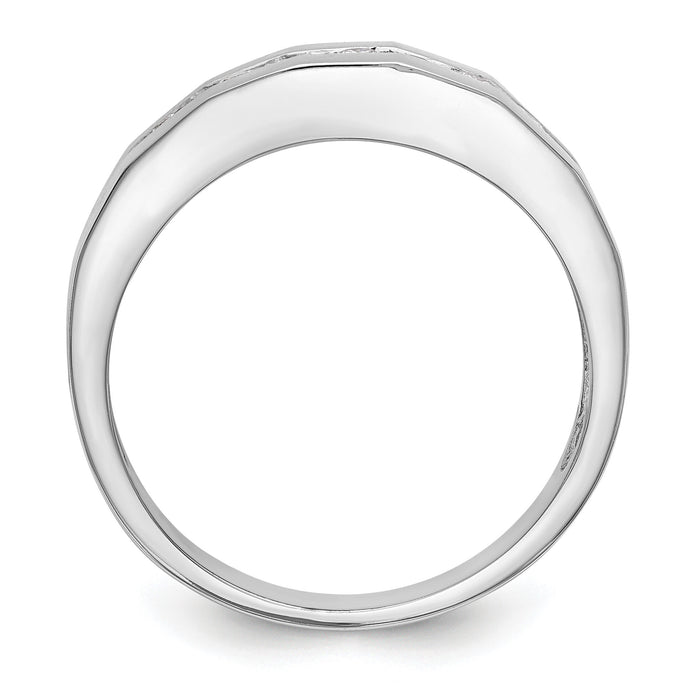 14K White Gold Diamond Men's Band-RM3465B