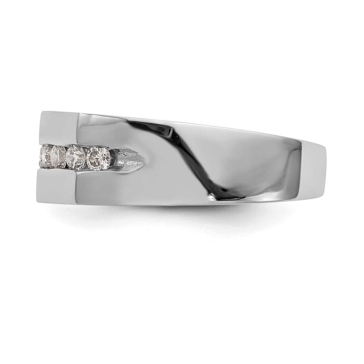 14K White Gold Diamond Men's Band-RM3465B