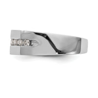 14K White Gold Diamond Men's Band-RM3465B