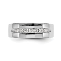 14K White Gold Diamond Men's Band-RM3465B