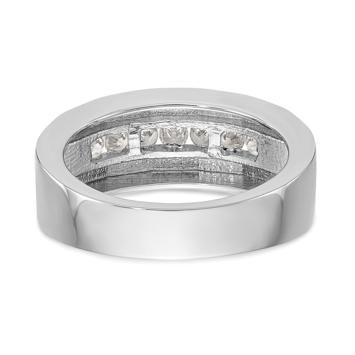 14K White Gold Diamond Men's Band-RM3465B