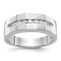 14K White Gold Diamond Men's Band-RM3465B