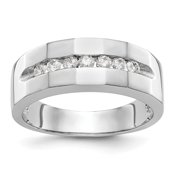 14K White Gold Diamond Men's Band-RM3465B-035-WAA