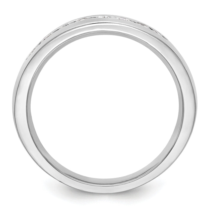 14K White Gold Diamond Men's Band-RM3466B