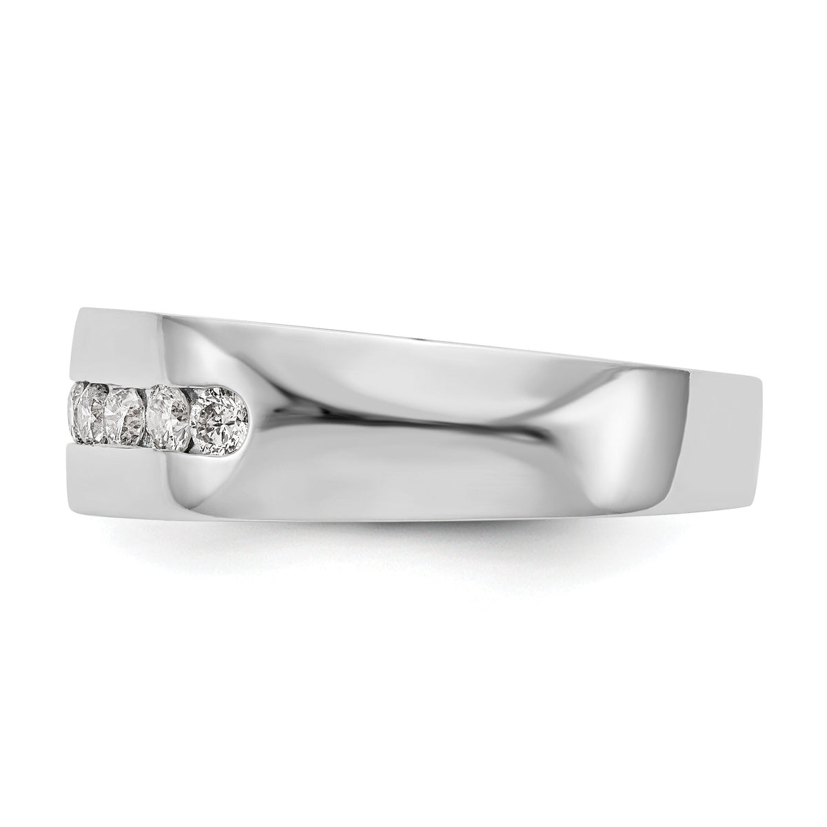 14K White Gold Diamond Men's Band-RM3466B