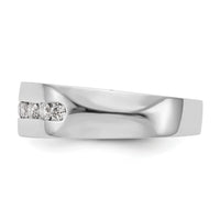 14K White Gold Diamond Men's Band-RM3466B
