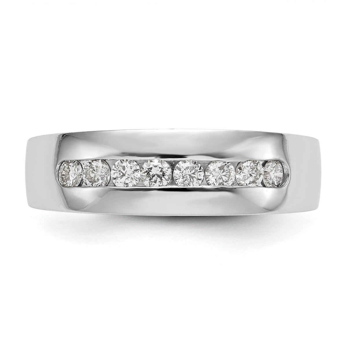 14K White Gold Diamond Men's Band-RM3466B