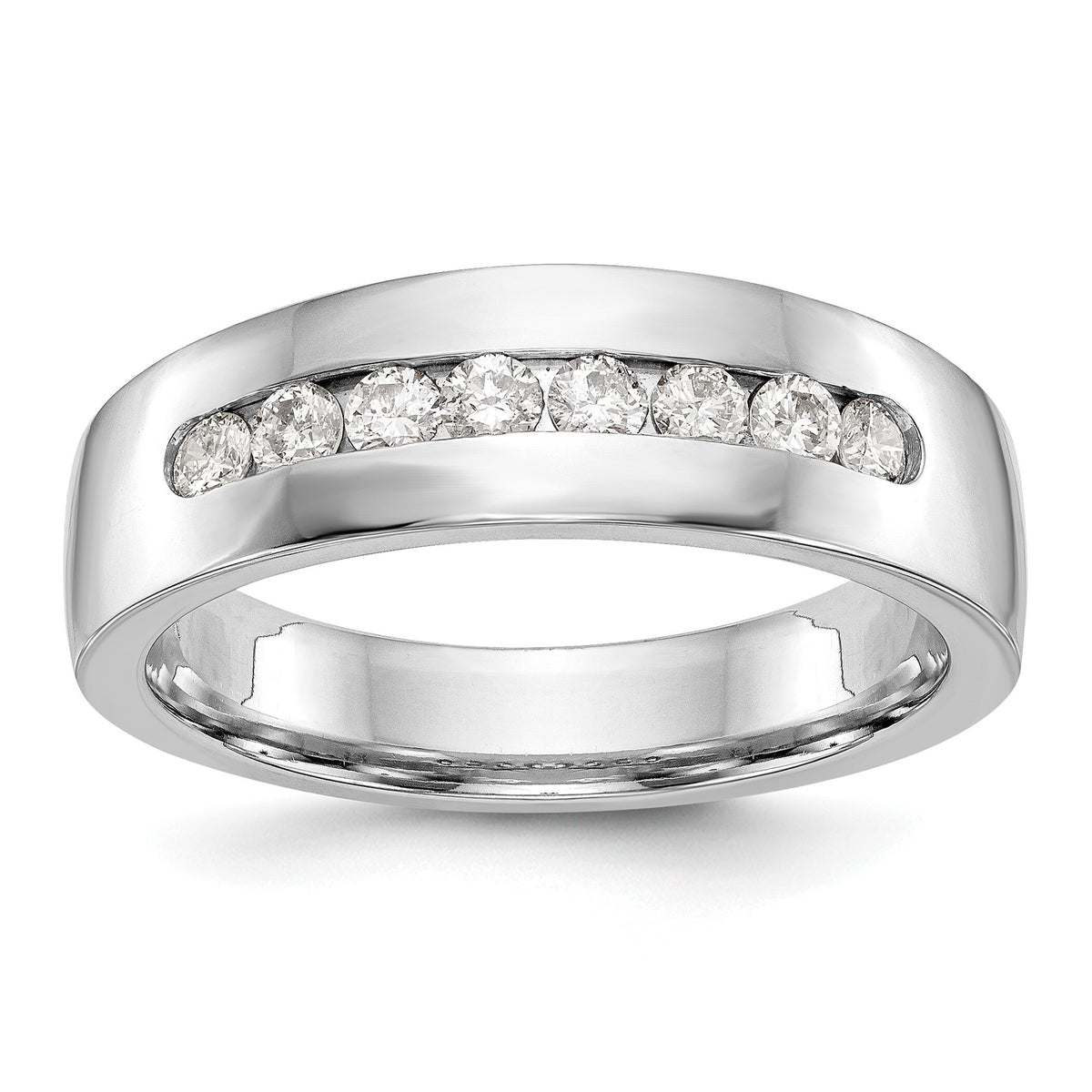 14K White Gold Diamond Men's Band-RM3466B