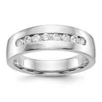 14K White Gold Diamond Men's Band-RM3466B