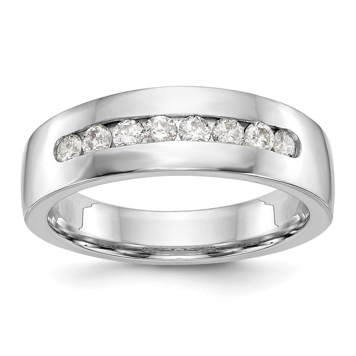 14K White Gold Diamond Men's Band-RM3466B