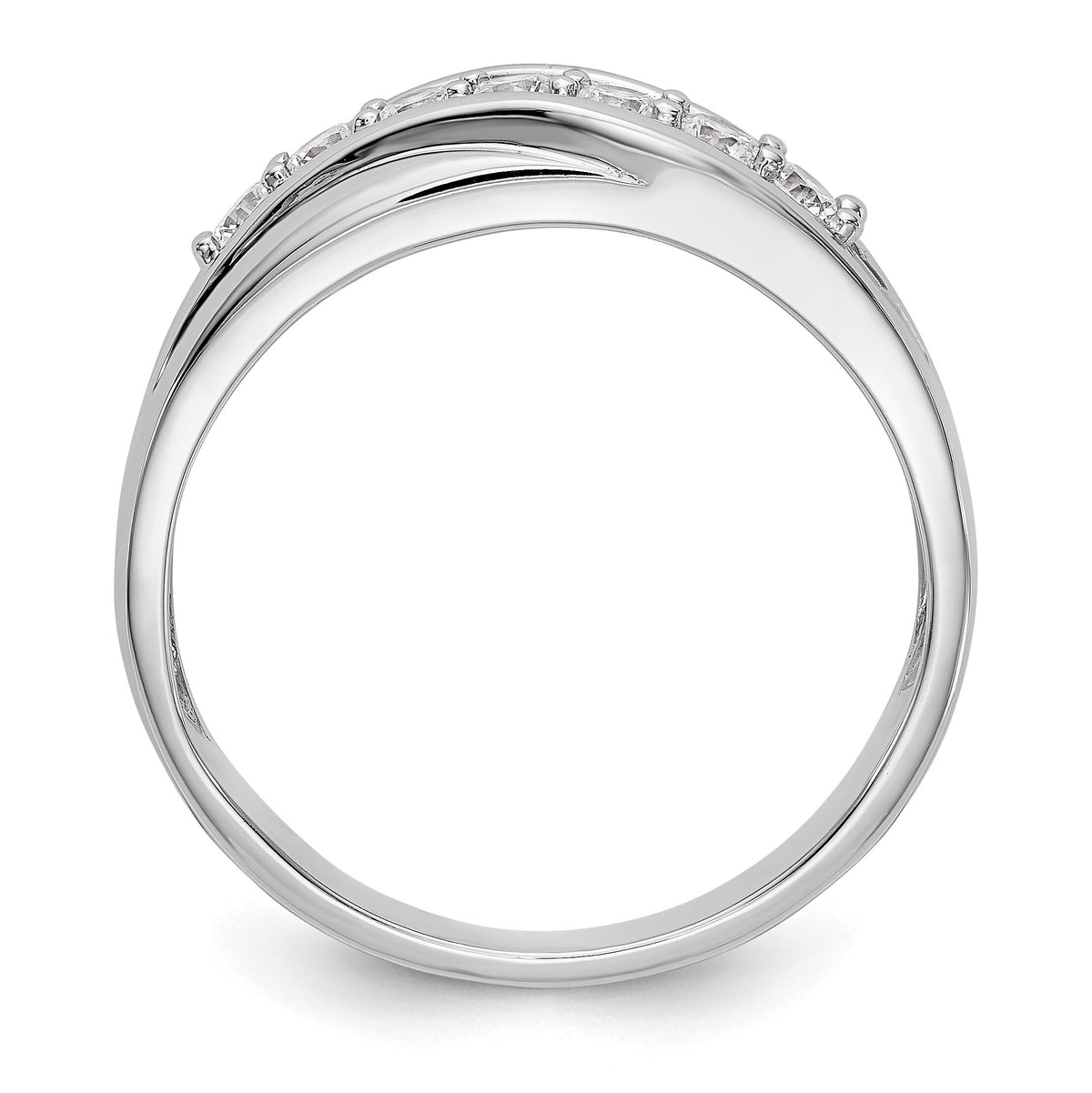 14K White Gold Diamond Men's Band-RM3469B