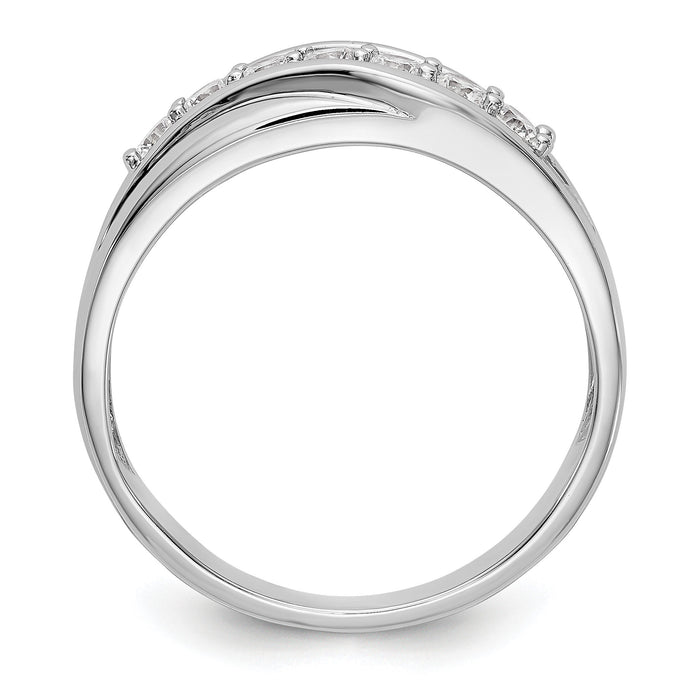 14K White Gold Diamond Men's Band-RM3469B