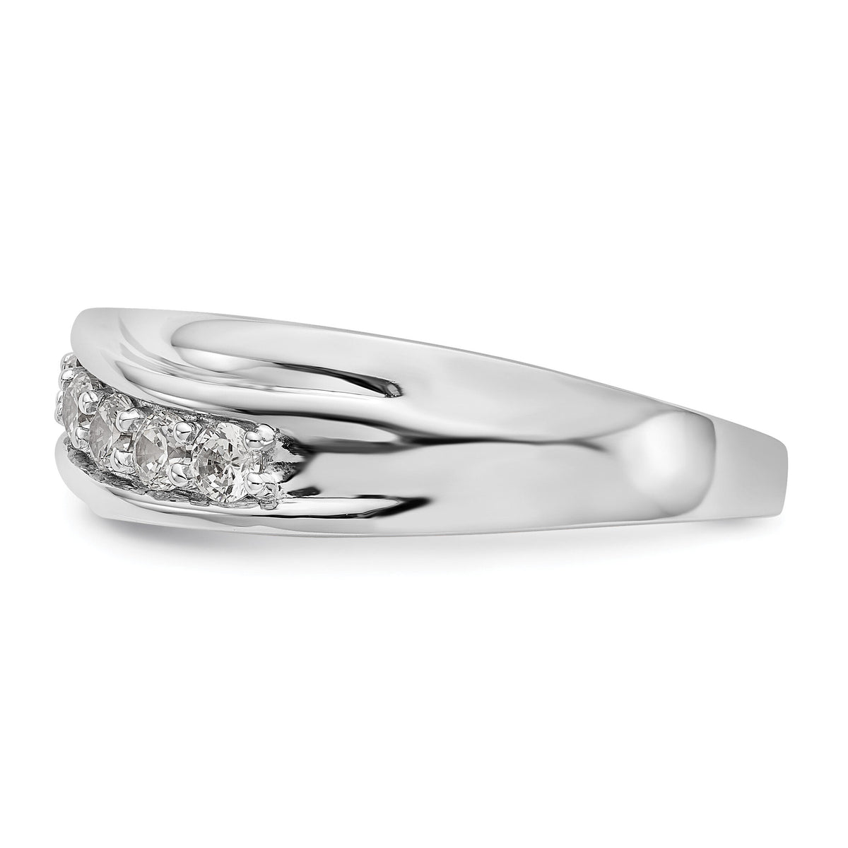 14K White Gold Diamond Men's Band-RM3469B