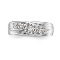 14K White Gold Diamond Men's Band-RM3469B