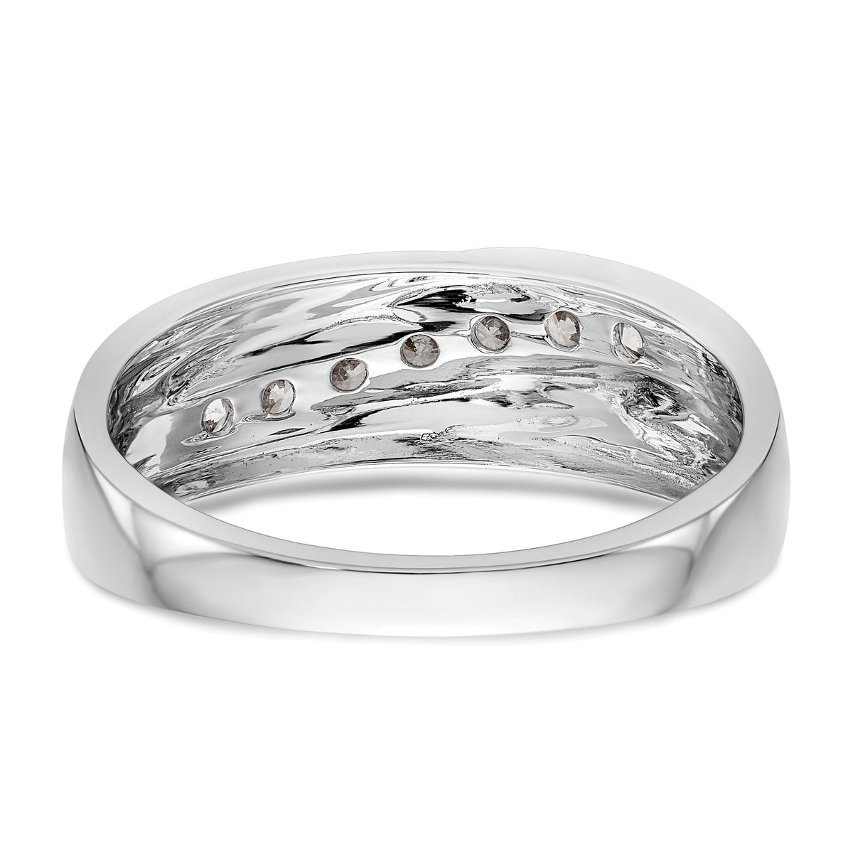 14K White Gold Diamond Men's Band-RM3469B