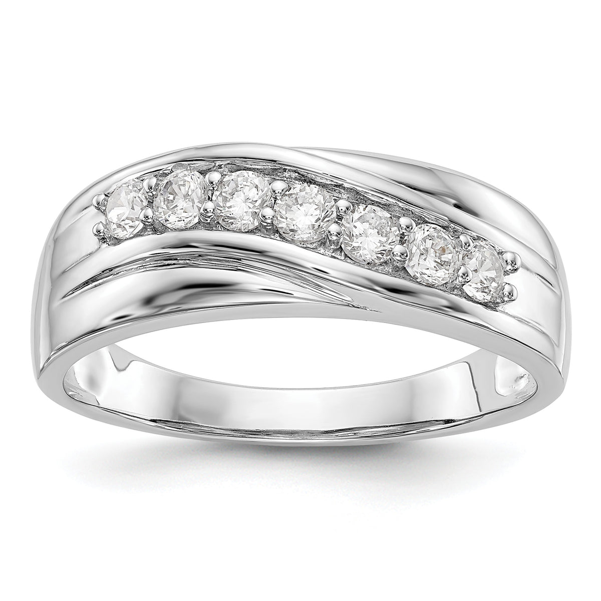 14K White Gold Diamond Men's Band-RM3469B-049-WAA