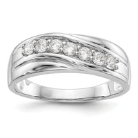 14K White Gold Diamond Men's Band-RM3469B
