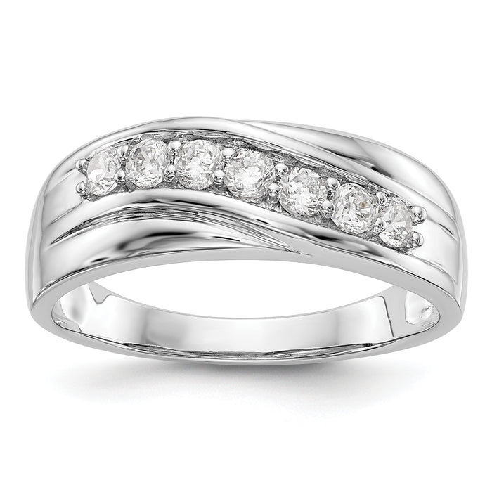 14K White Gold Diamond Men's Band-RM3469B-049-WAA