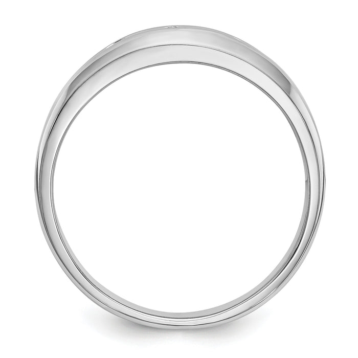 14K White Gold Diamond Men's Band-RM3477B
