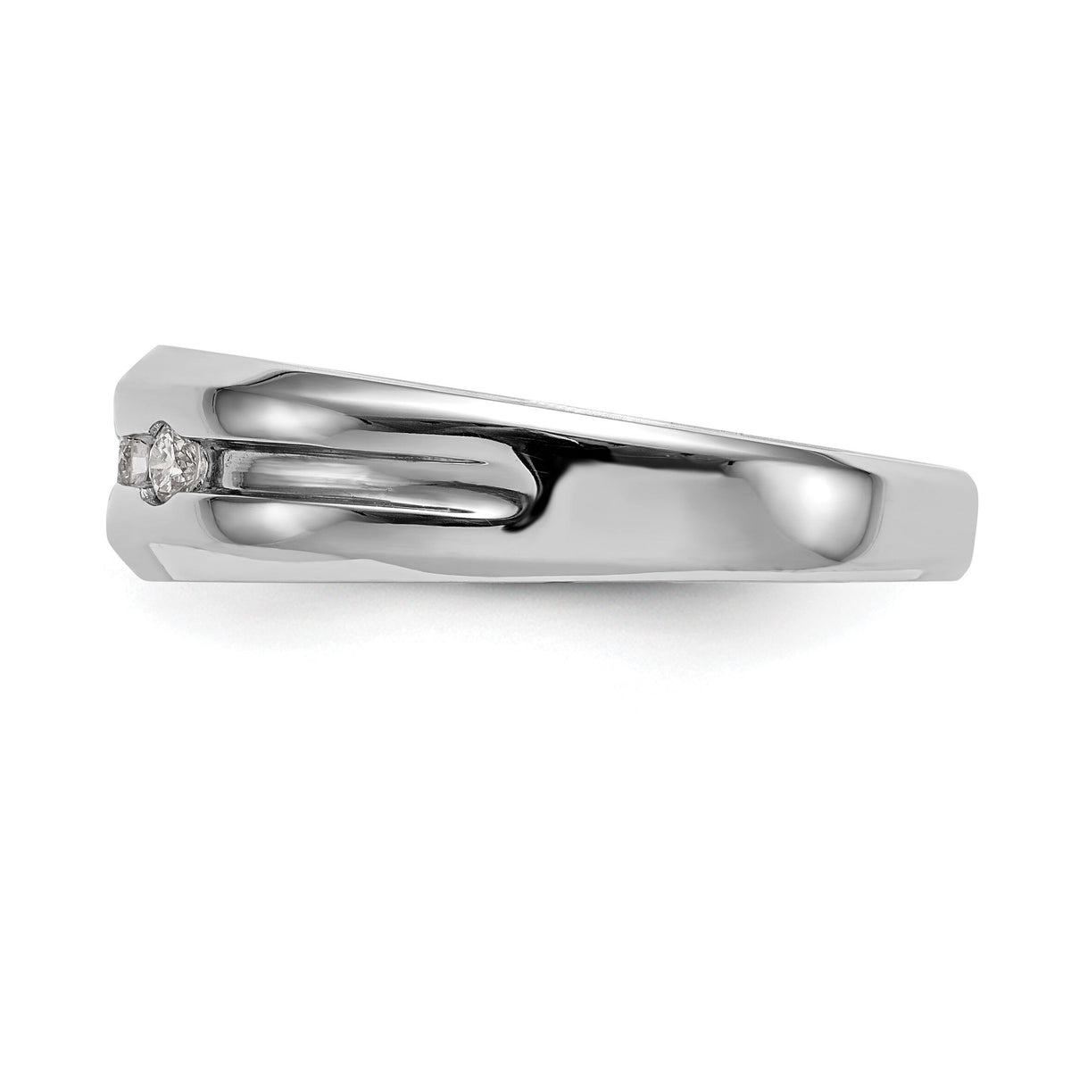 14K White Gold Diamond Men's Band-RM3477B