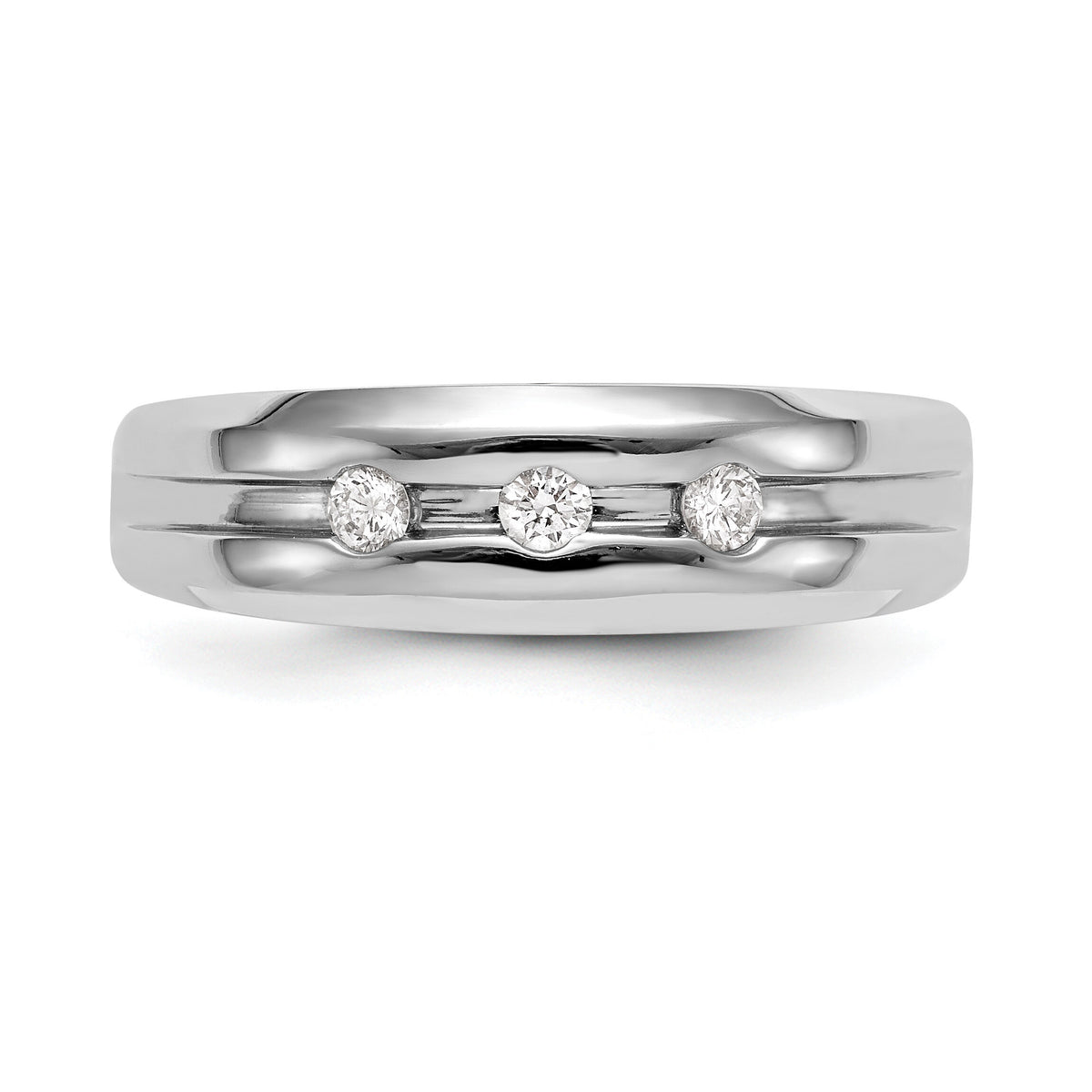 14K White Gold Diamond Men's Band-RM3477B