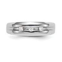 14K White Gold Diamond Men's Band-RM3477B