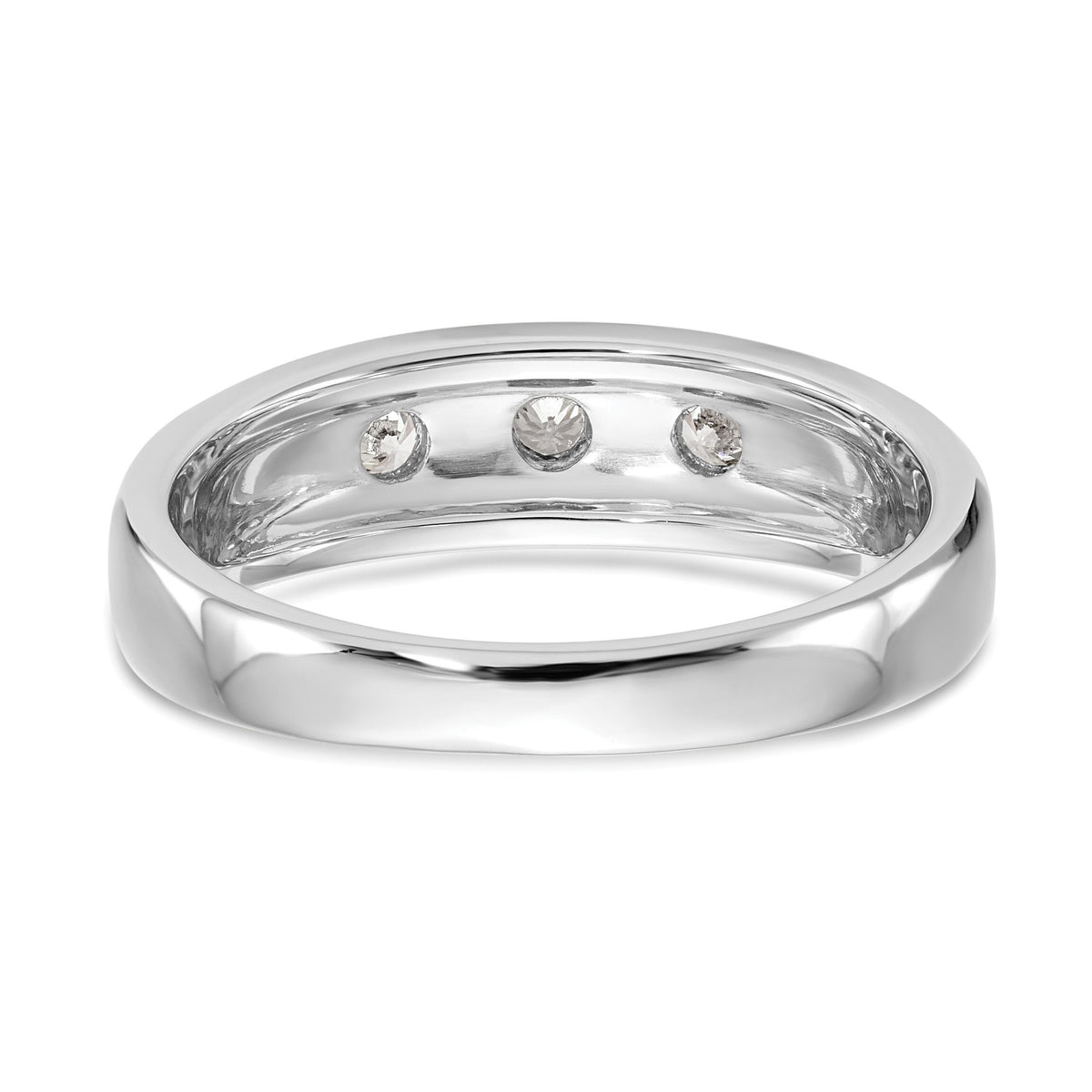 14K White Gold Diamond Men's Band-RM3477B
