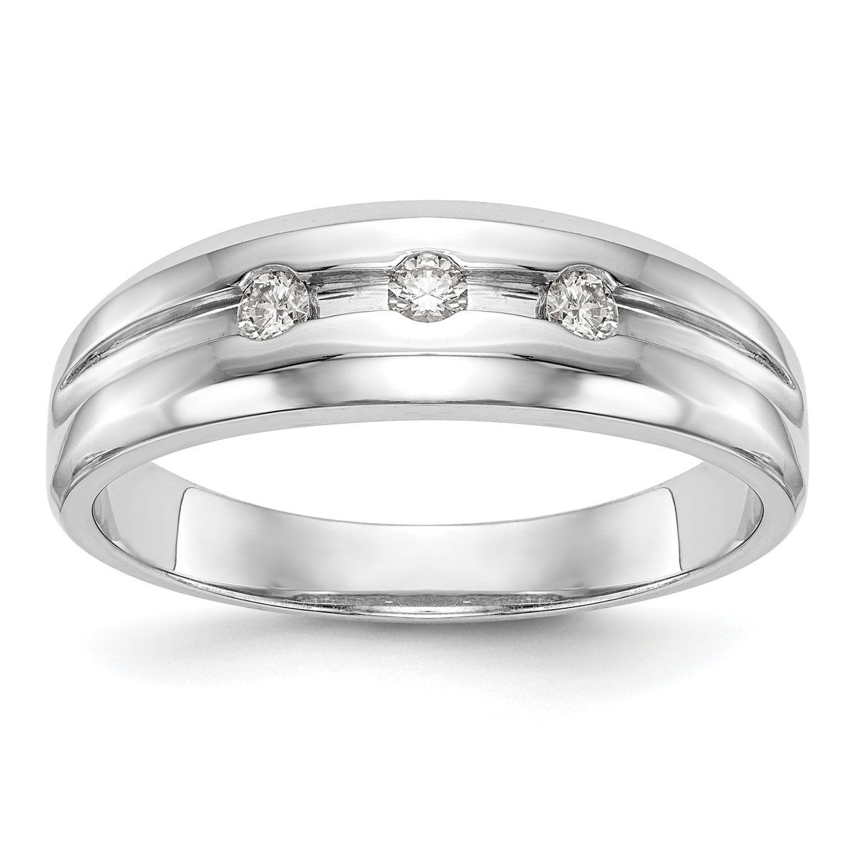14K White Gold Diamond Men's Band-RM3477B-015-WAA