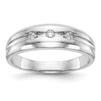 14K White Gold Diamond Men's Band-RM3477B