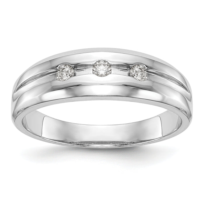 14K White Gold Diamond Men's Band-RM3477B-015-WAA