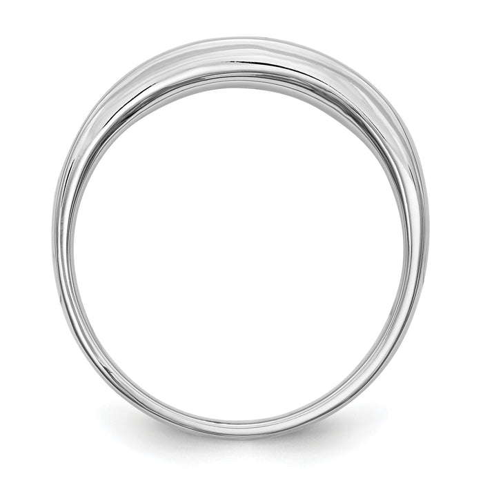 14K White Gold Diamond Men's Band-RM3478B