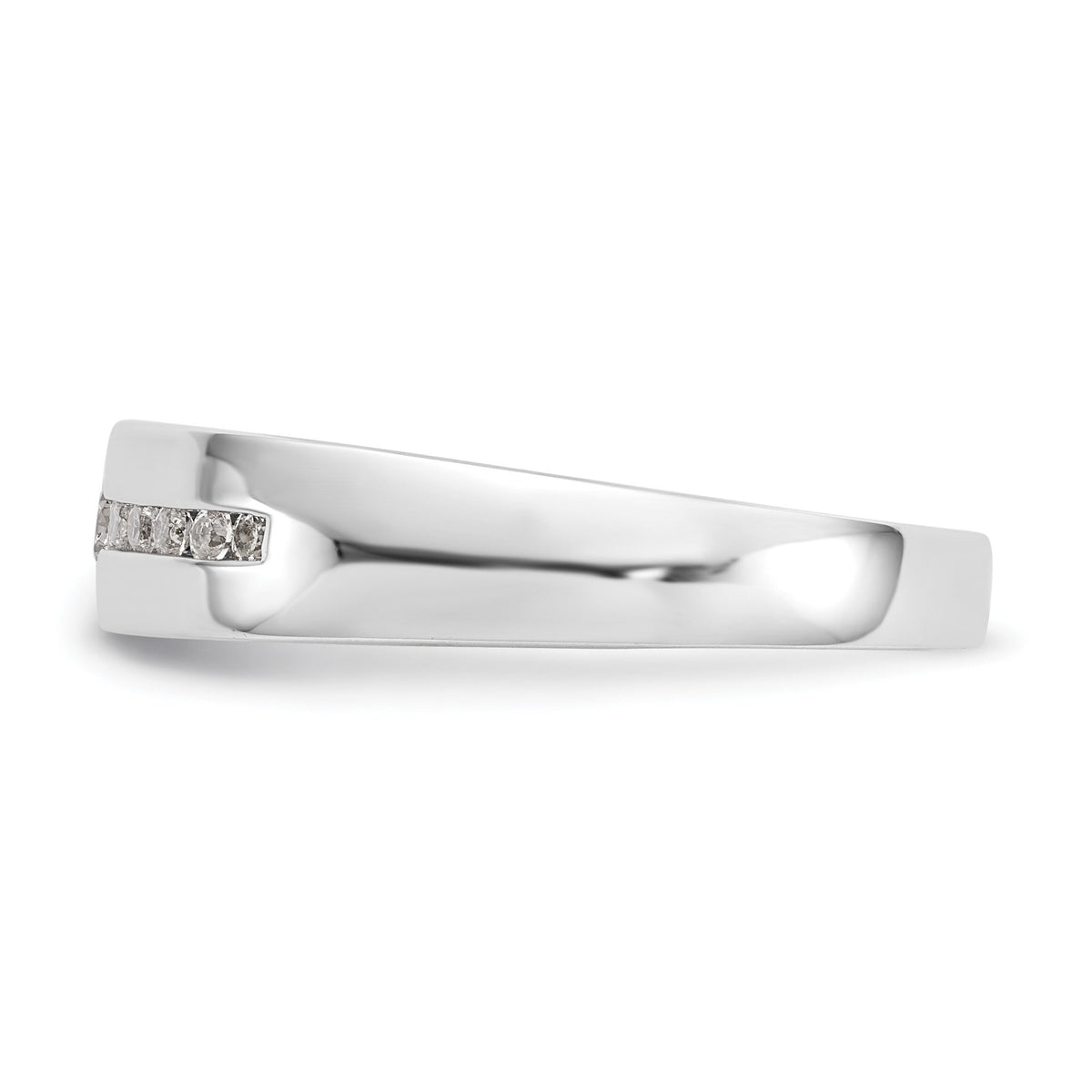 14K White Gold Diamond Men's Band-RM3478B