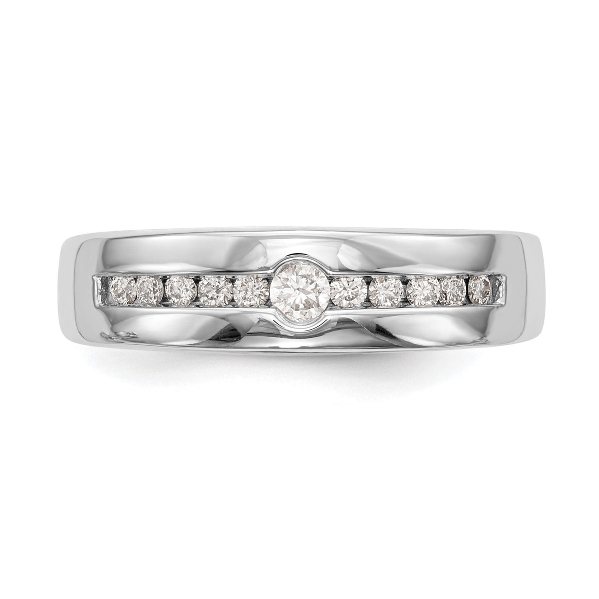 14K White Gold Diamond Men's Band-RM3478B